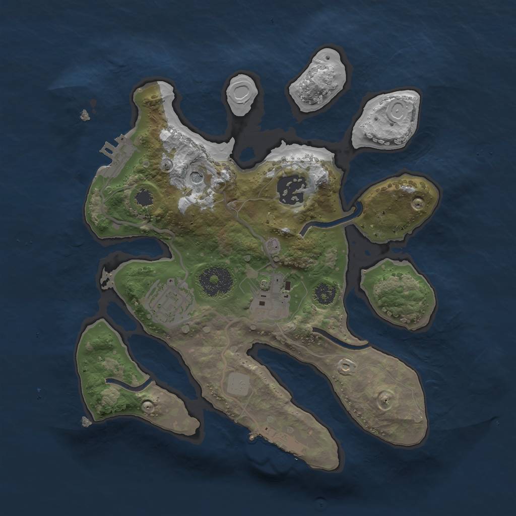 Rust Map: Procedural Map, Size: 2500, Seed: 400879902, 11 Monuments