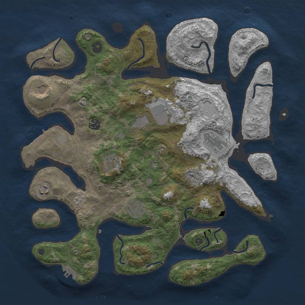 Rust Map: Procedural Map, Size: 4000, Seed: 15104, 16 Monuments