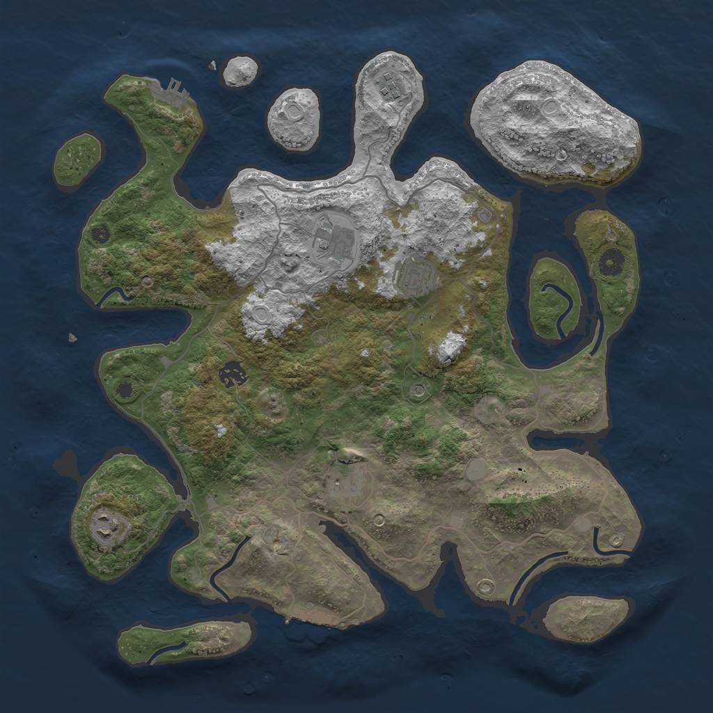 Rust Map: Procedural Map, Size: 4000, Seed: 336655, 14 Monuments