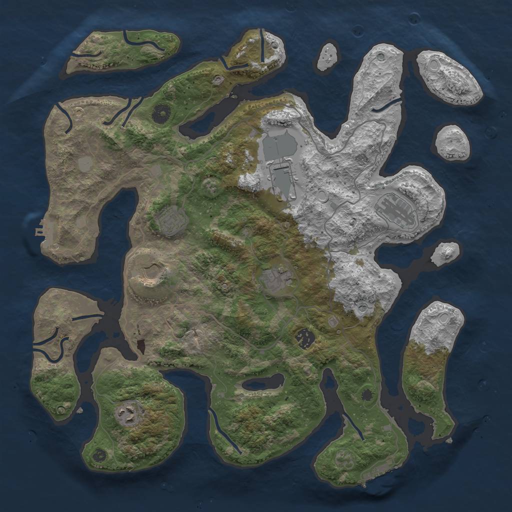 Rust Map: Procedural Map, Size: 4000, Seed: 1475836, 15 Monuments