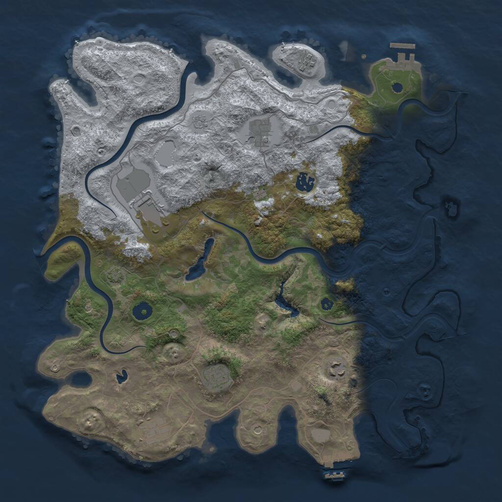 Rust Map: Procedural Map, Size: 4000, Seed: 211406, 13 Monuments