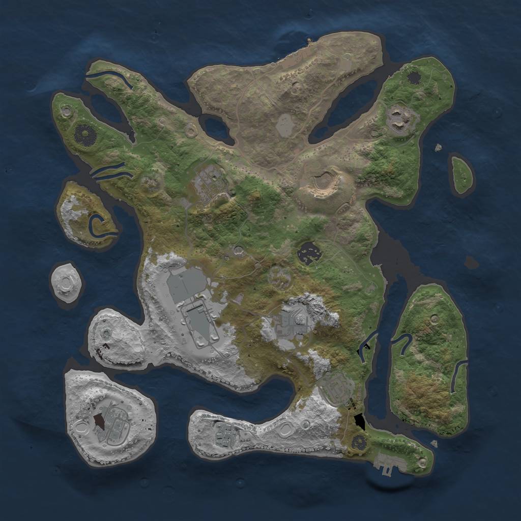 Rust Map: Procedural Map, Size: 3500, Seed: 13057407, 17 Monuments