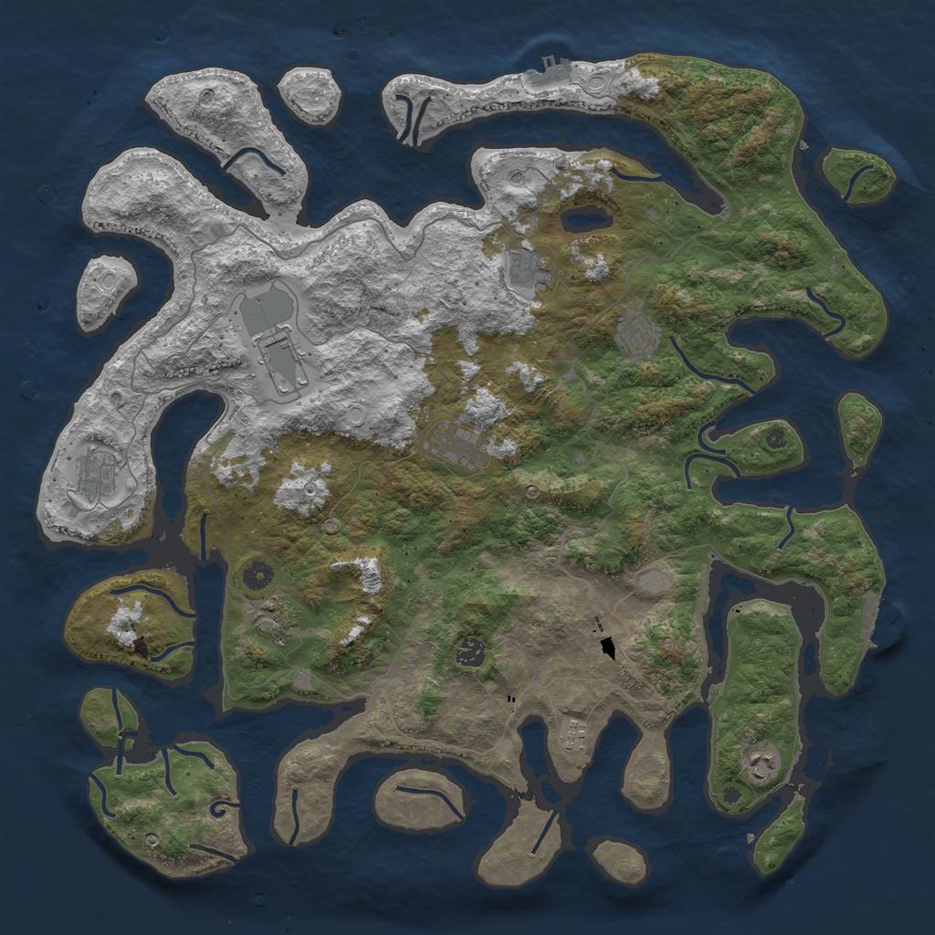 Rust Map: Procedural Map, Size: 4750, Seed: 592206277, 17 Monuments