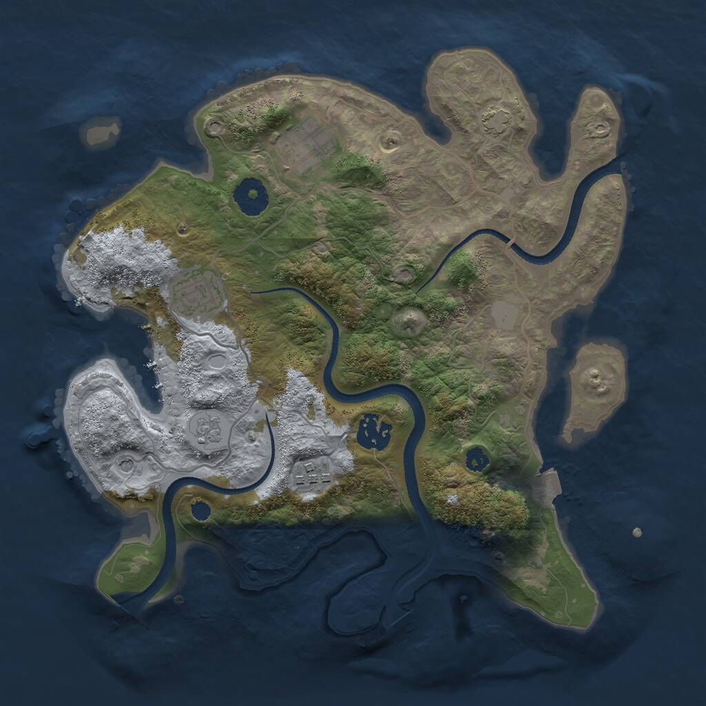 Rust Map: Procedural Map, Size: 3000, Seed: 511, 8 Monuments