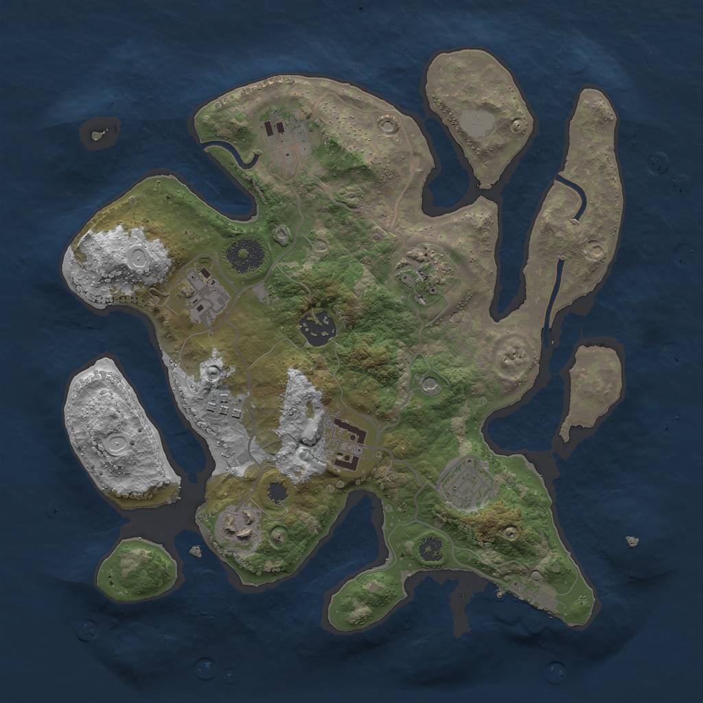 Rust Map: Procedural Map, Size: 3000, Seed: 511, 15 Monuments