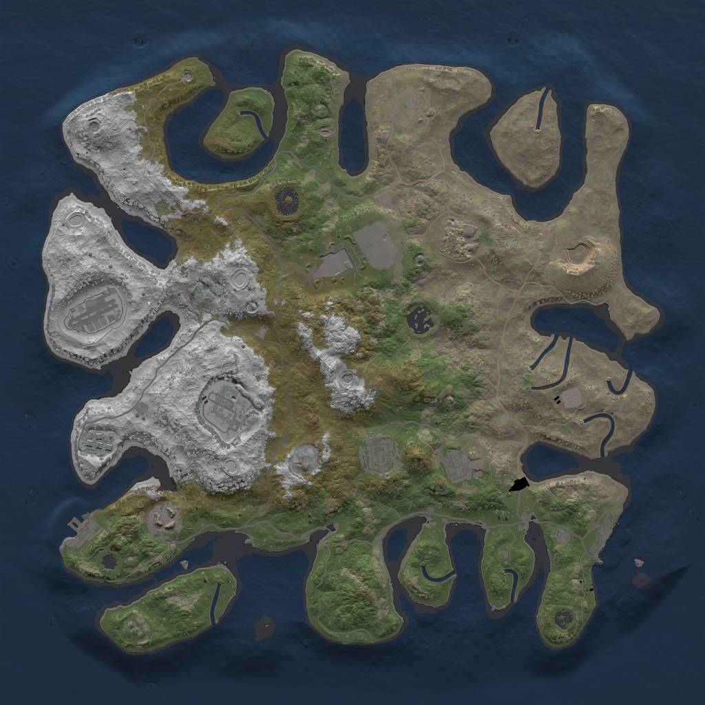 Rust Map: Procedural Map, Size: 4000, Seed: 1518515299, 19 Monuments