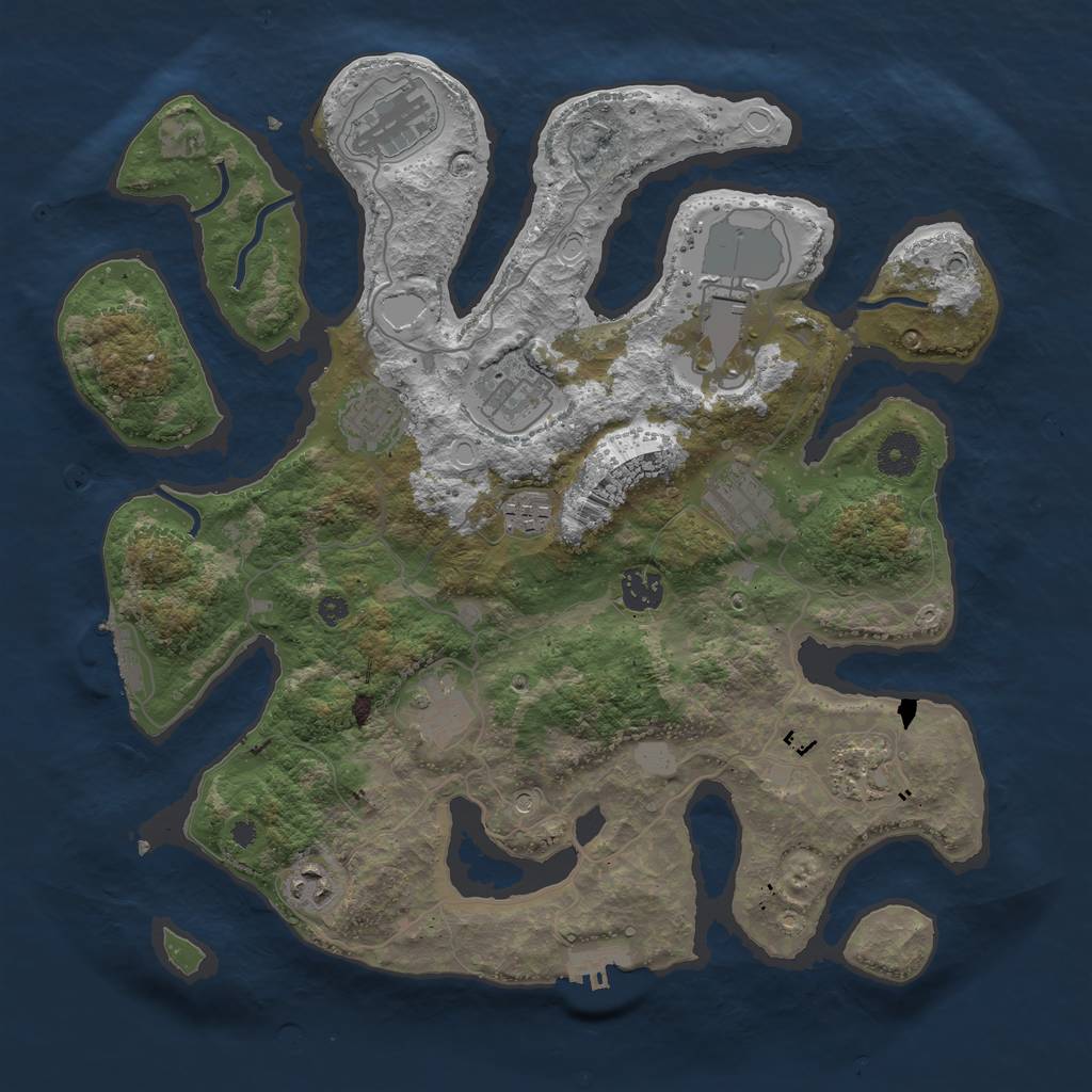 Rust Map: Procedural Map, Size: 3750, Seed: 1513198243, 18 Monuments