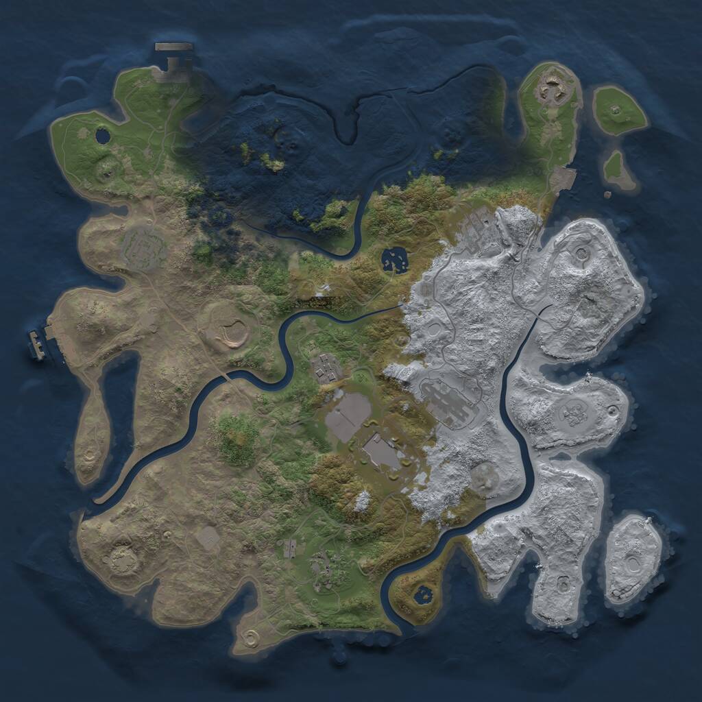 Rust Map: Procedural Map, Size: 3800, Seed: 89764, 15 Monuments