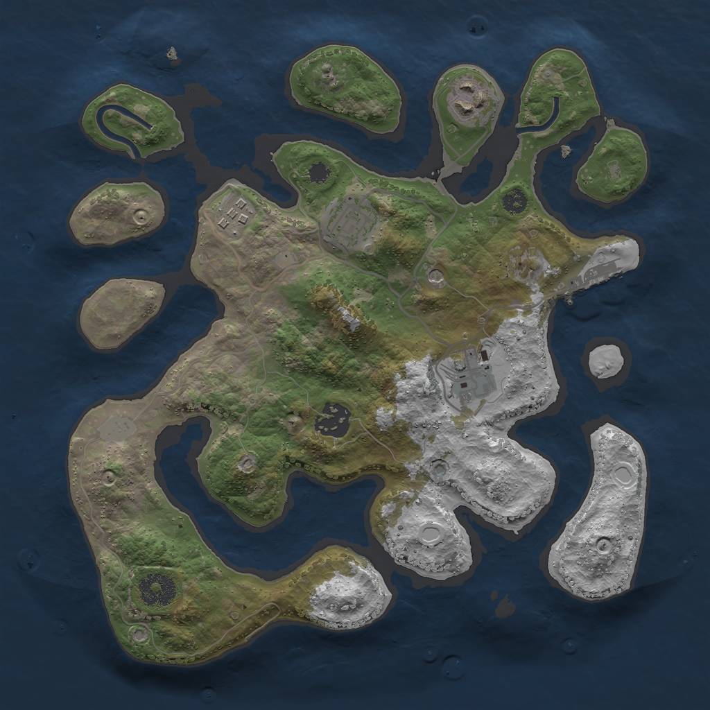 Rust Map: Procedural Map, Size: 3000, Seed: 75248324, 12 Monuments