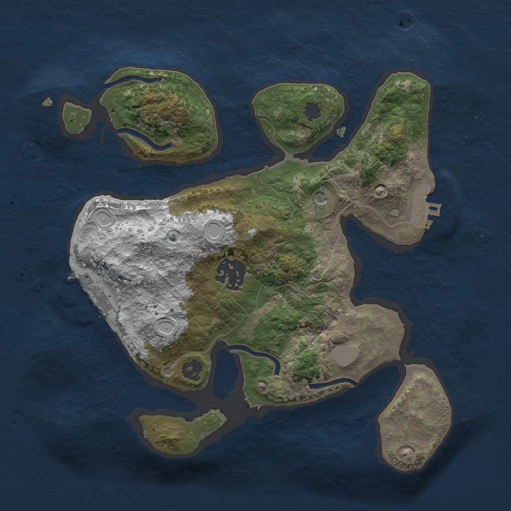 Rust Map: Procedural Map, Size: 2500, Seed: 499792214, 9 Monuments