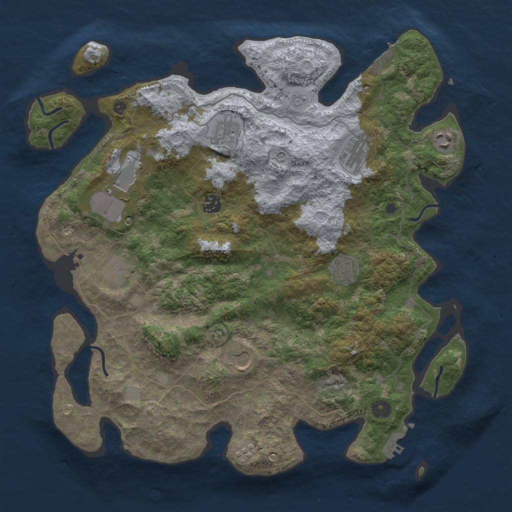 Rust Map: Procedural Map, Size: 4000, Seed: 699987, 16 Monuments