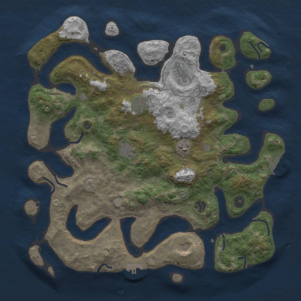 Rust Map: Procedural Map, Size: 4000, Seed: 54467, 15 Monuments