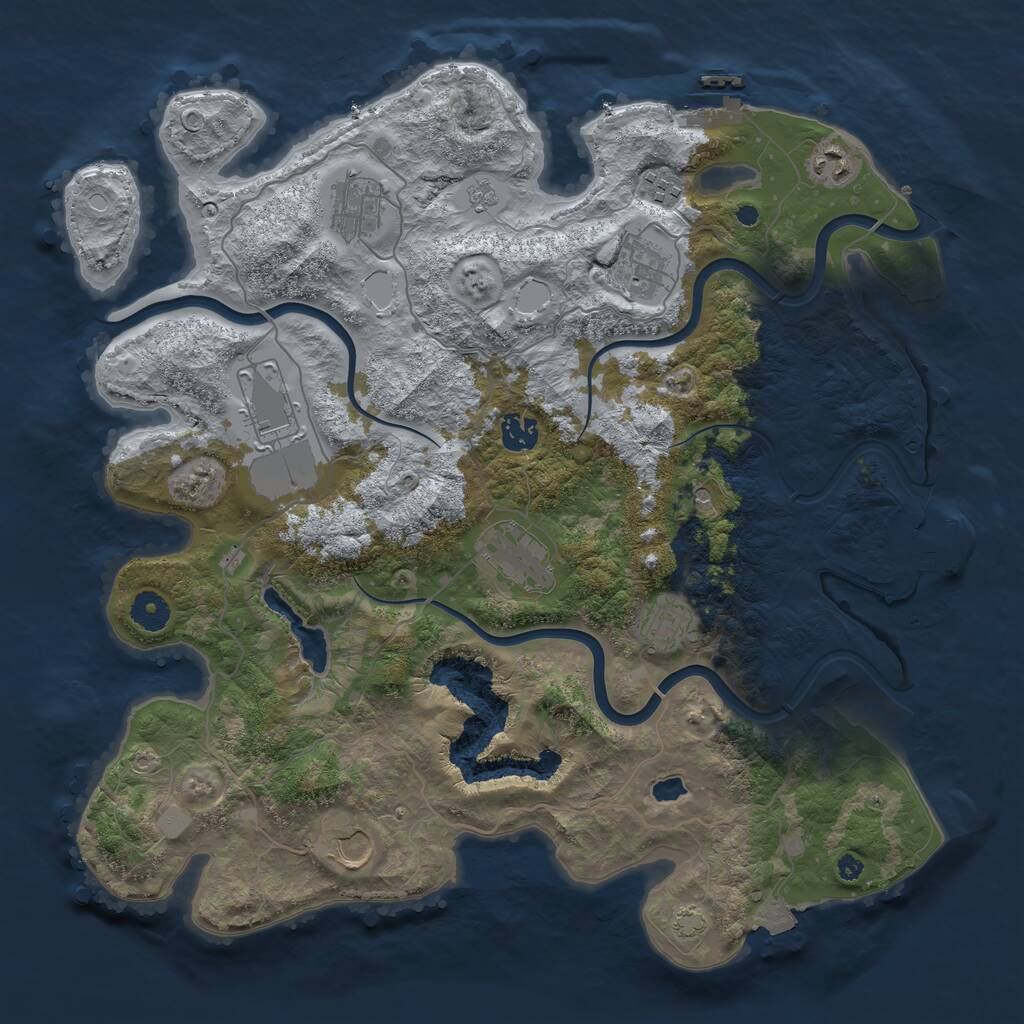 Rust Map: Procedural Map, Size: 4000, Seed: 45678904, 15 Monuments