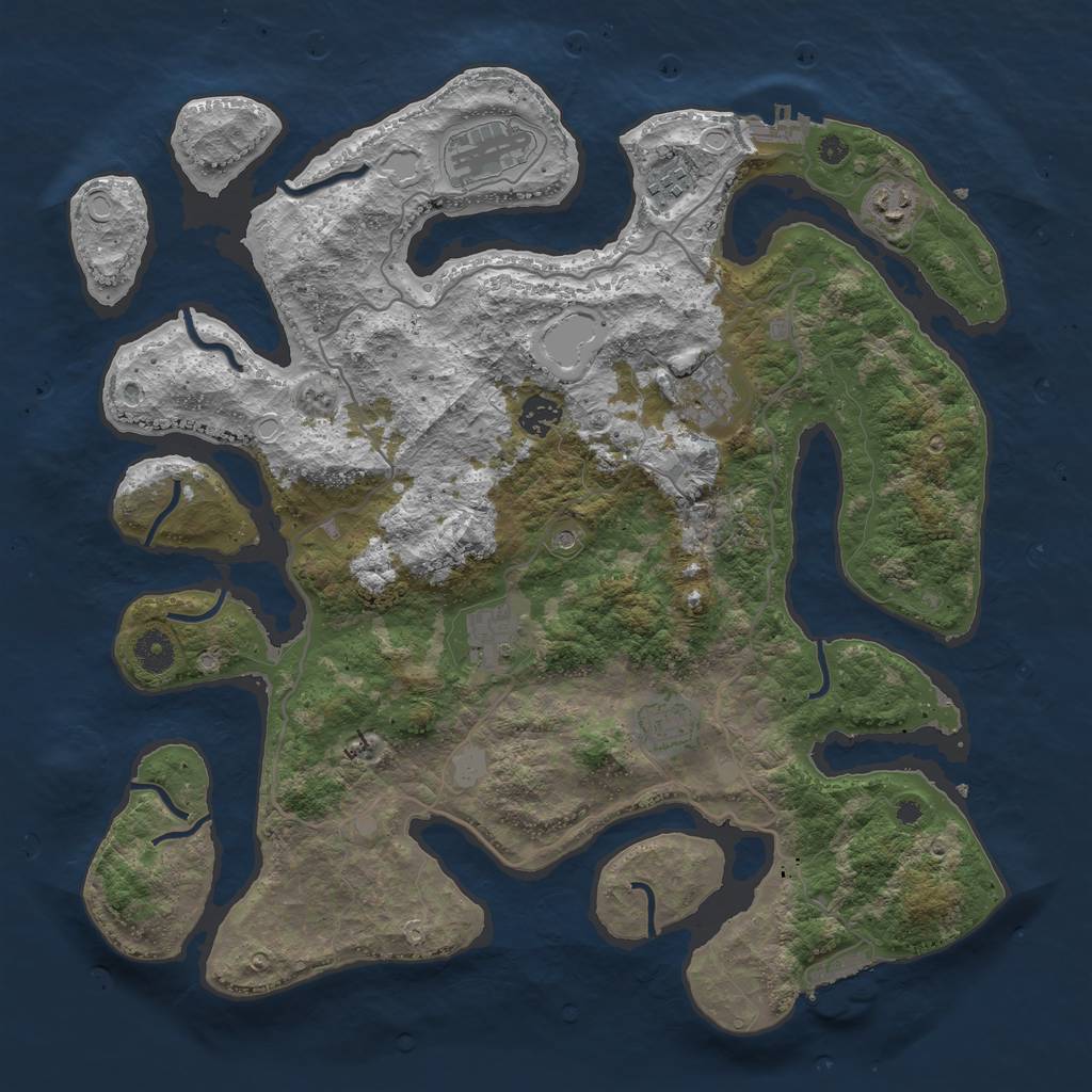 Rust Map: Procedural Map, Size: 4000, Seed: 45678904, 15 Monuments