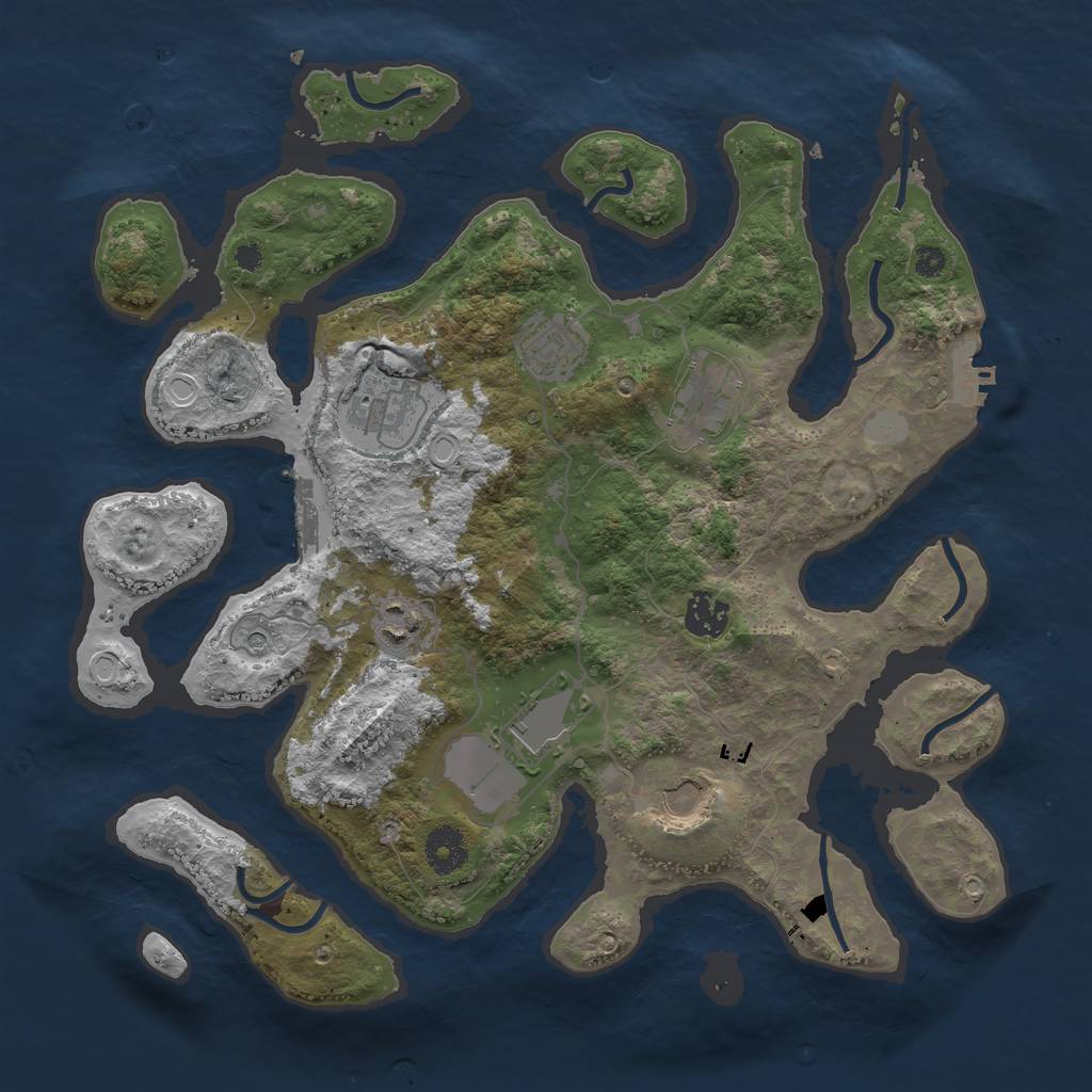 Rust Map: Procedural Map, Size: 3600, Seed: 1835005596, 15 Monuments