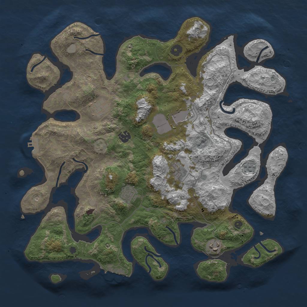 Rust Map: Procedural Map, Size: 4000, Seed: 10454622, 15 Monuments