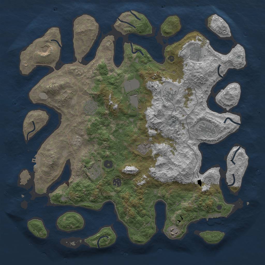 Rust Map: Procedural Map, Size: 4500, Seed: 326350424, 19 Monuments