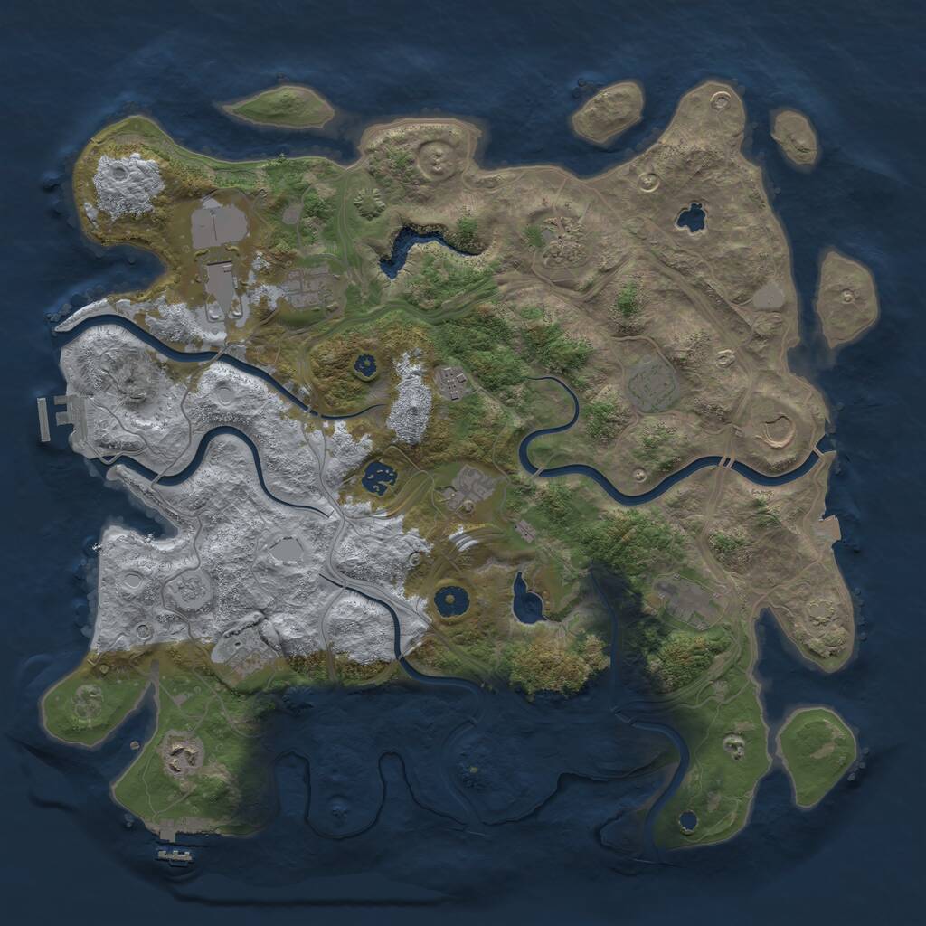 Rust Map: Procedural Map, Size: 4250, Seed: 30869985, 17 Monuments
