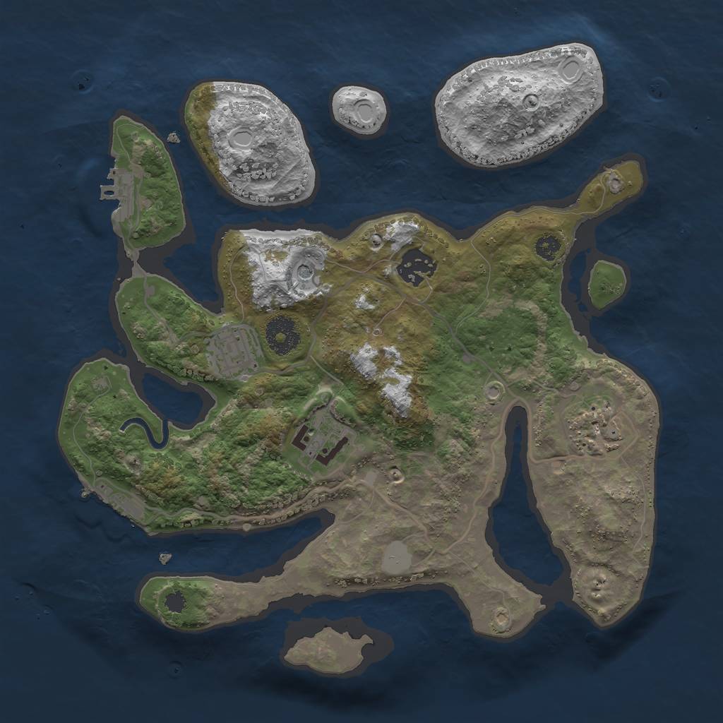 Rust Map: Procedural Map, Size: 3000, Seed: 14281, 12 Monuments