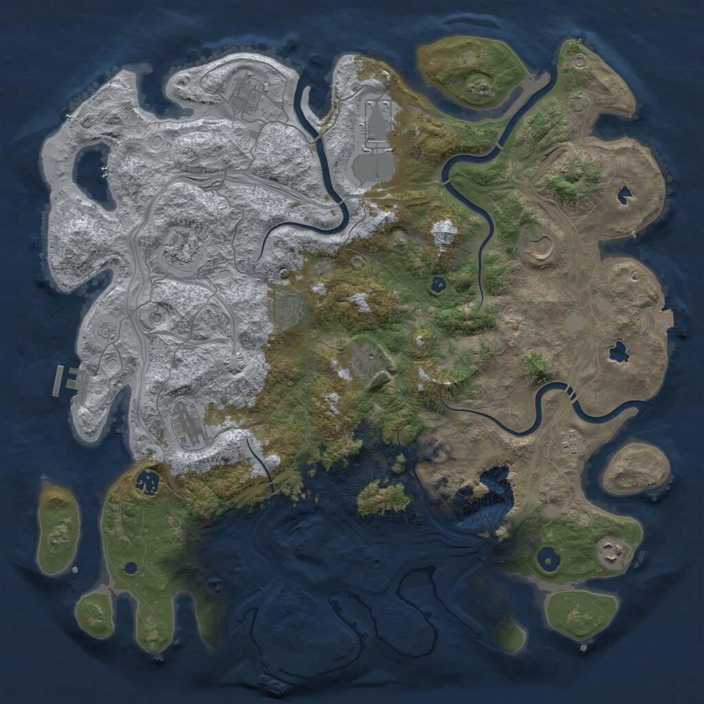 Rust Map: Procedural Map, Size: 4500, Seed: 417967479, 16 Monuments