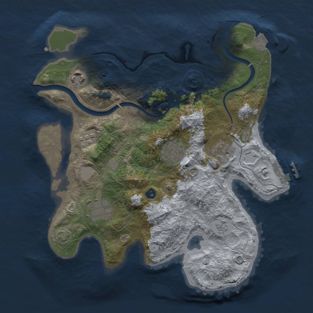 Rust Map: Procedural Map, Size: 3000, Seed: 21244232, 10 Monuments