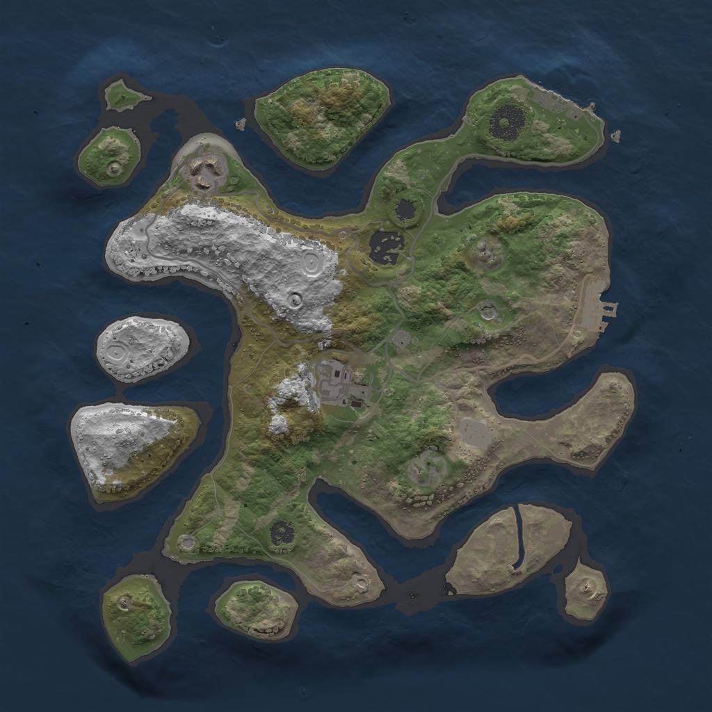 Rust Map: Procedural Map, Size: 3000, Seed: 1409987983, 11 Monuments