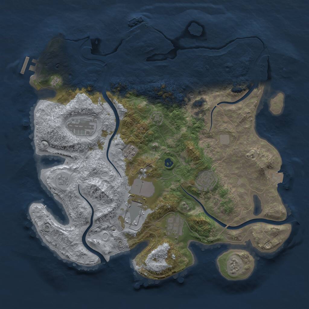 Rust Map: Procedural Map, Size: 3500, Seed: 794215226, 11 Monuments