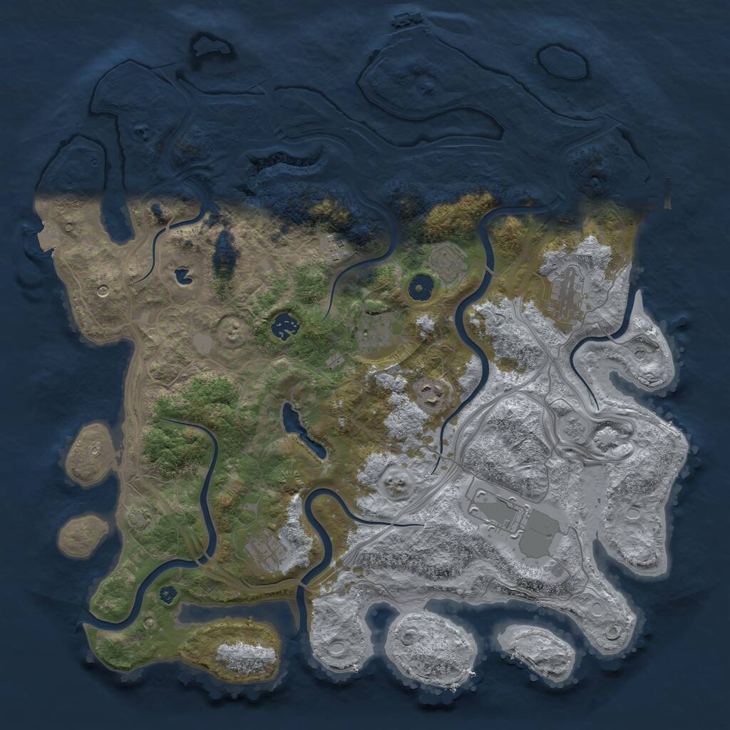 Rust Map: Procedural Map, Size: 4250, Seed: 3773459, 14 Monuments