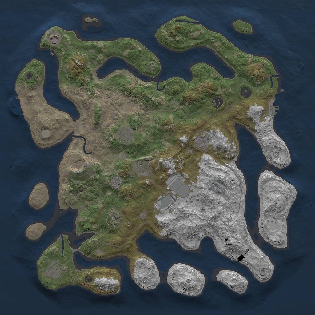 Rust Map: Procedural Map, Size: 4250, Seed: 3773459, 18 Monuments