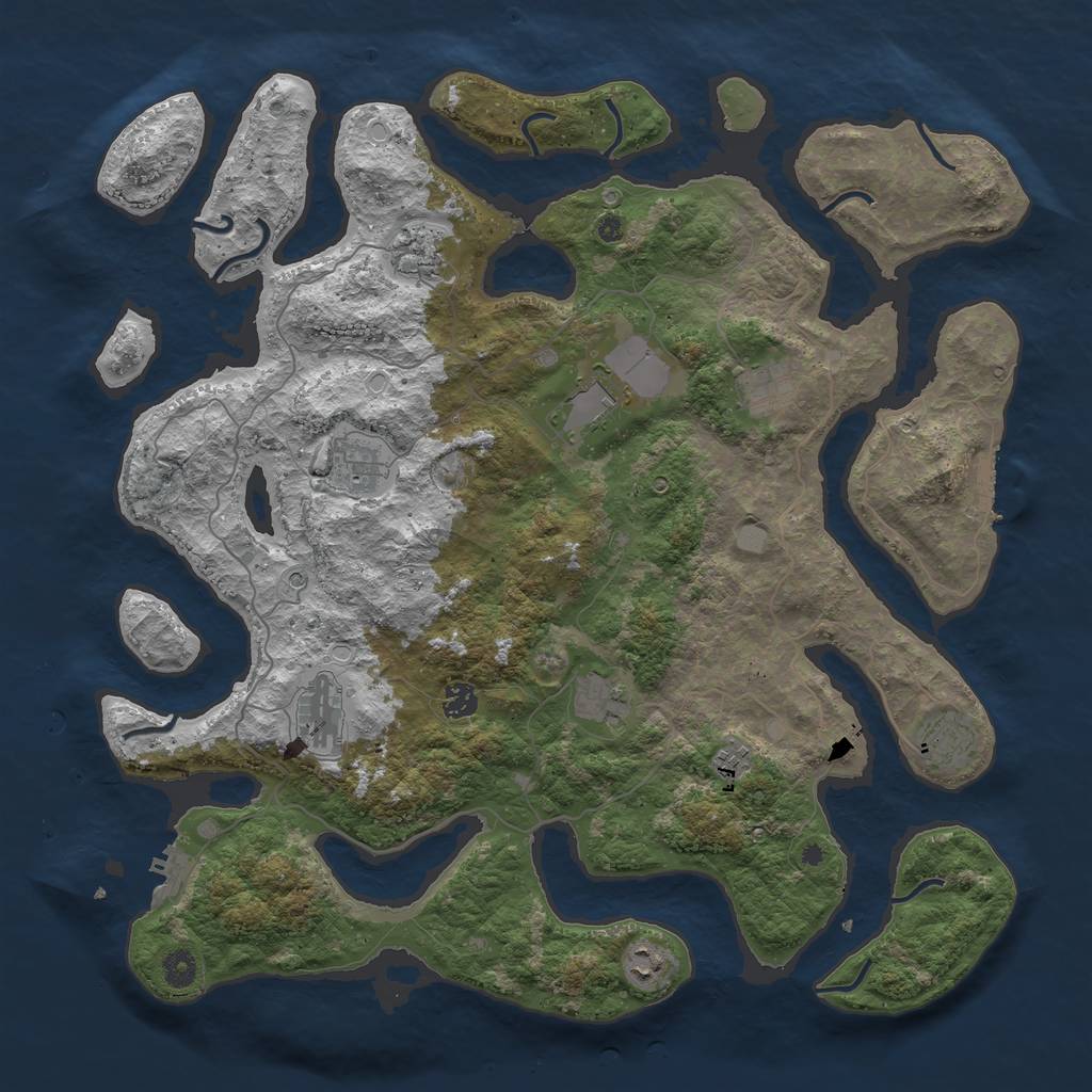 Rust Map: Procedural Map, Size: 4500, Seed: 1849623363, 18 Monuments