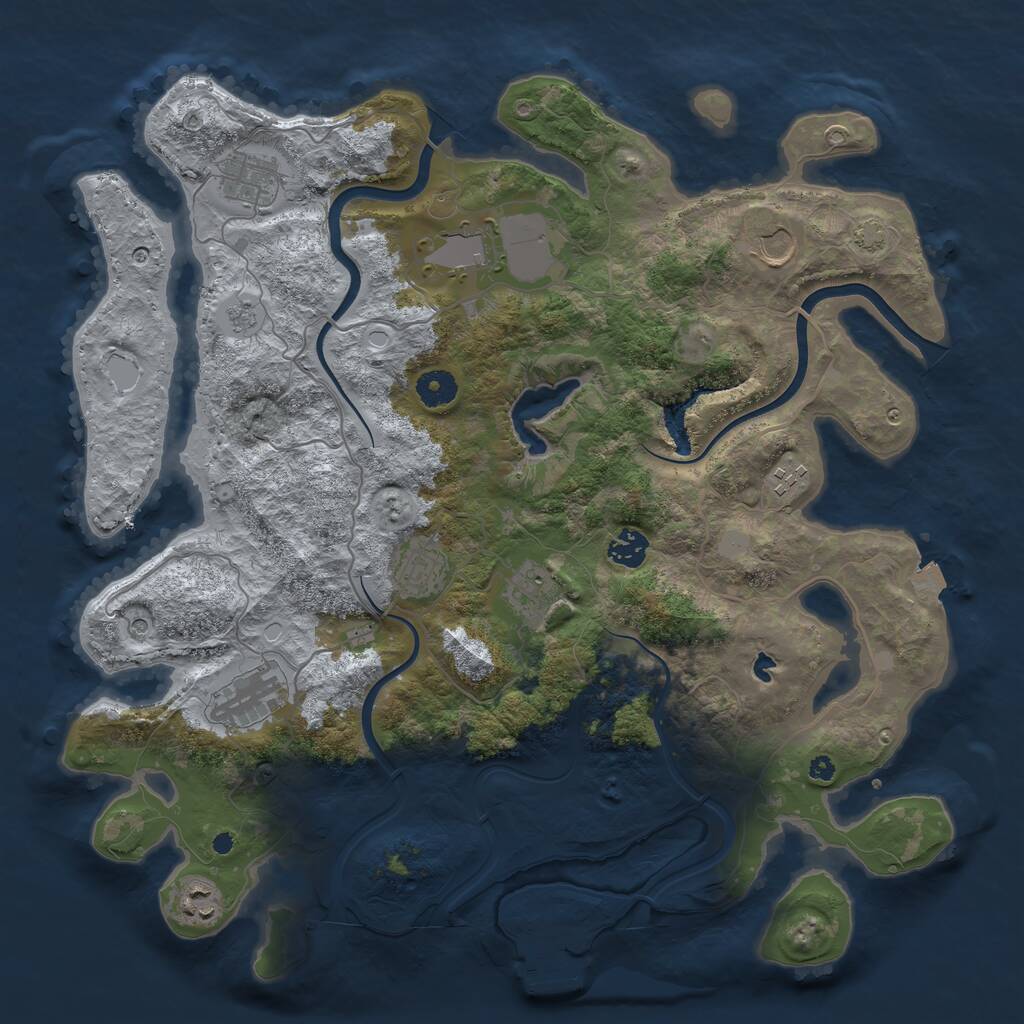 Rust Map: Procedural Map, Size: 4000, Seed: 751652409, 14 Monuments