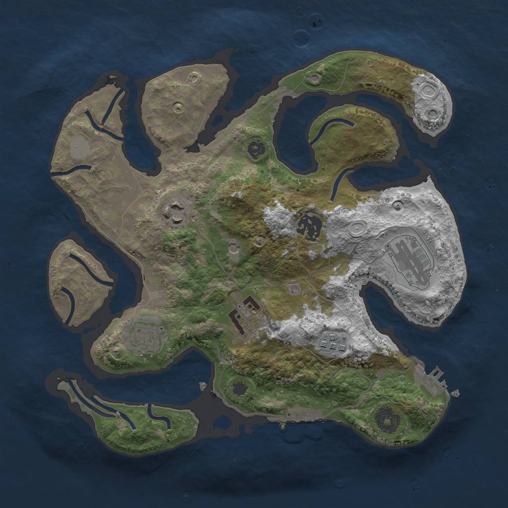 Rust Map: Procedural Map, Size: 3000, Seed: 818680283, 14 Monuments