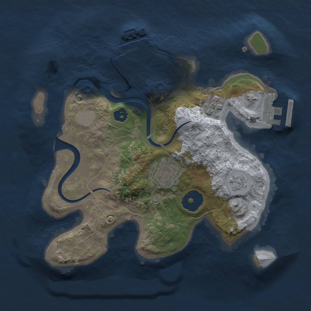 Rust Map: Procedural Map, Size: 2300, Seed: 6201, 6 Monuments