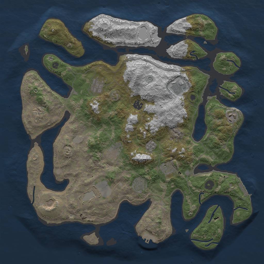 Rust Map: Procedural Map, Size: 4200, Seed: 1967665648, 19 Monuments