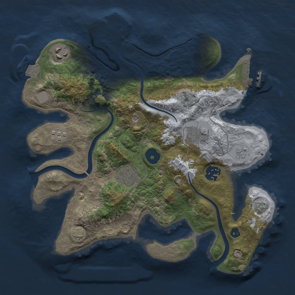 Rust Map: Procedural Map, Size: 3000, Seed: 710812515, 11 Monuments