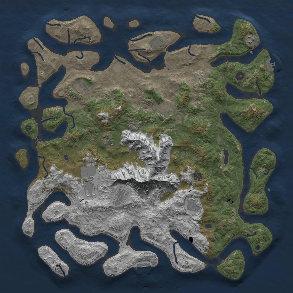 Rust Map: Procedural Map, Size: 5000, Seed: 700, 18 Monuments
