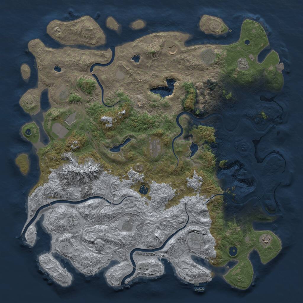 Rust Map: Procedural Map, Size: 5000, Seed: 700, 17 Monuments