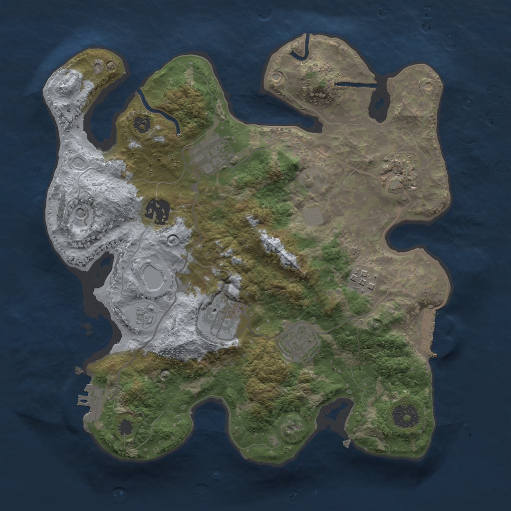 Rust Map: Procedural Map, Size: 3000, Seed: 276532372, 13 Monuments