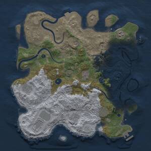 Thumbnail Rust Map: Procedural Map, Size: 3700, Seed: 369832906, 16 Monuments