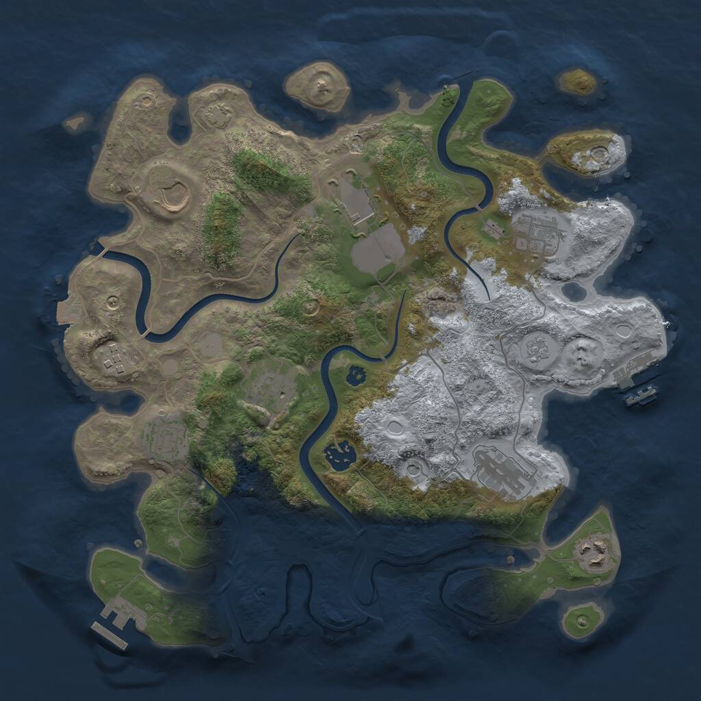 Rust Map: Procedural Map, Size: 3500, Seed: 31488, 15 Monuments