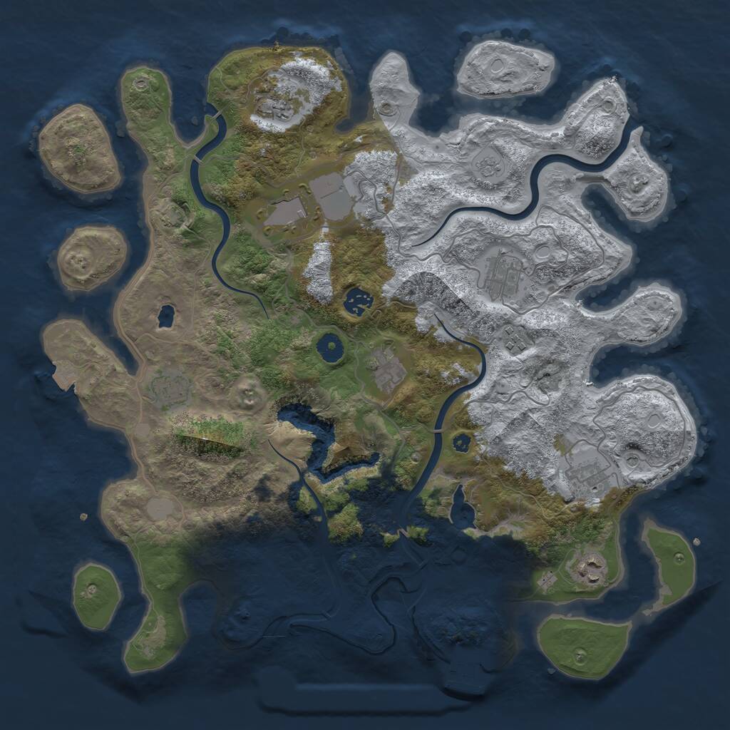 Rust Map: Procedural Map, Size: 4000, Seed: 8900, 14 Monuments