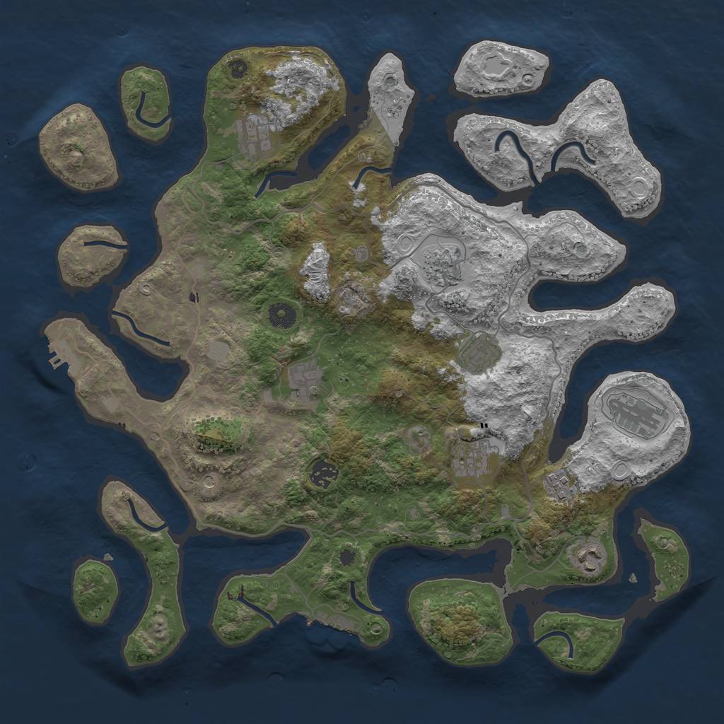 Rust Map: Procedural Map, Size: 4000, Seed: 8900, 17 Monuments