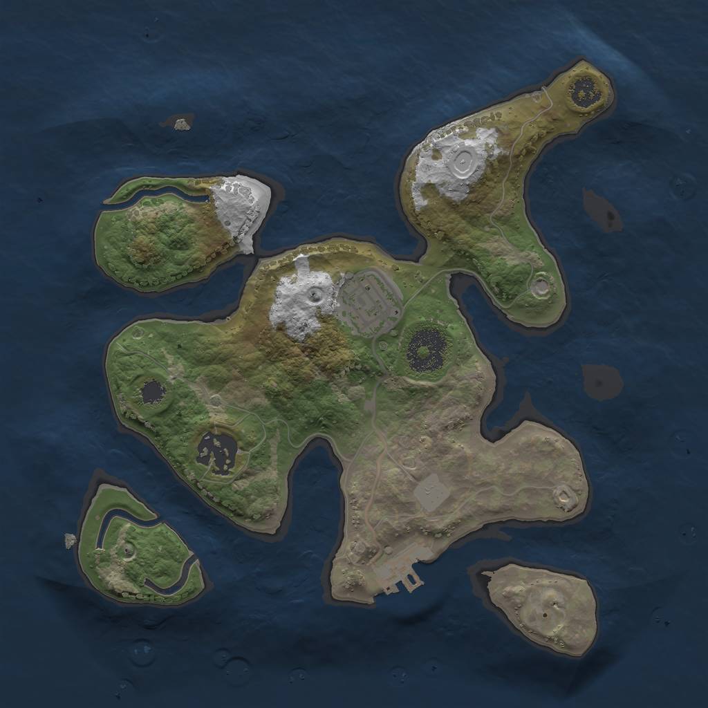 Rust Map: Procedural Map, Size: 2500, Seed: 713588150, 8 Monuments