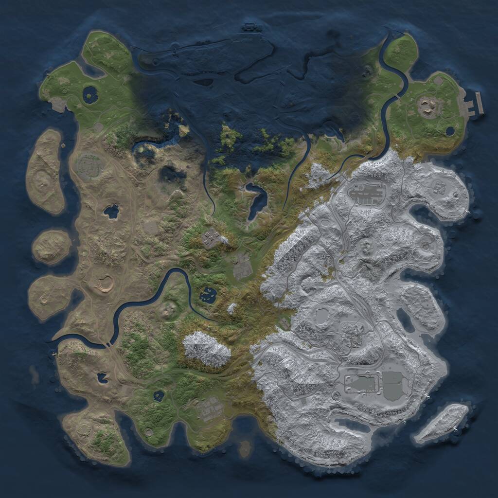 Rust Map: Procedural Map, Size: 4500, Seed: 25102021, 17 Monuments