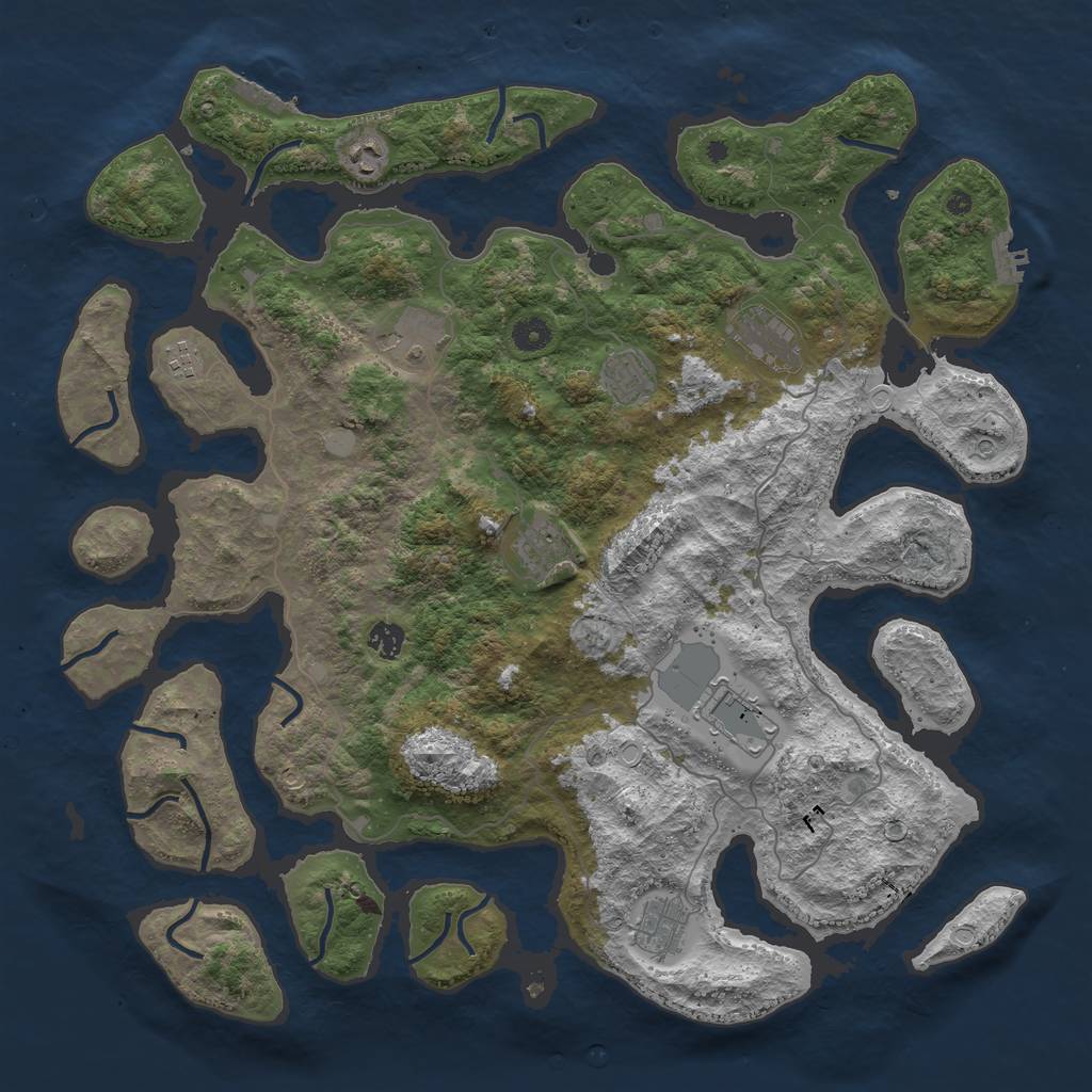 Rust Map: Procedural Map, Size: 4500, Seed: 25102021, 17 Monuments