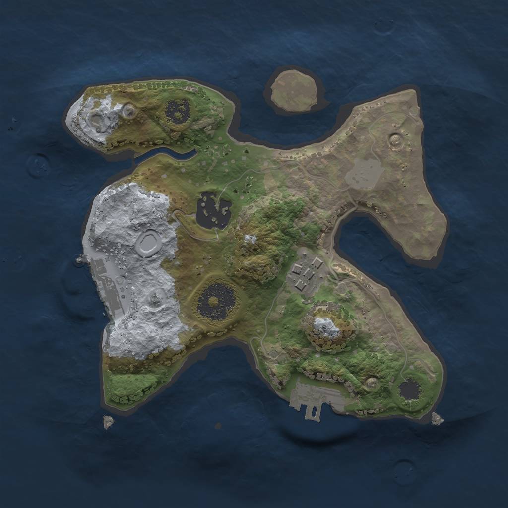 Rust Map: Procedural Map, Size: 2050, Seed: 123456, 7 Monuments