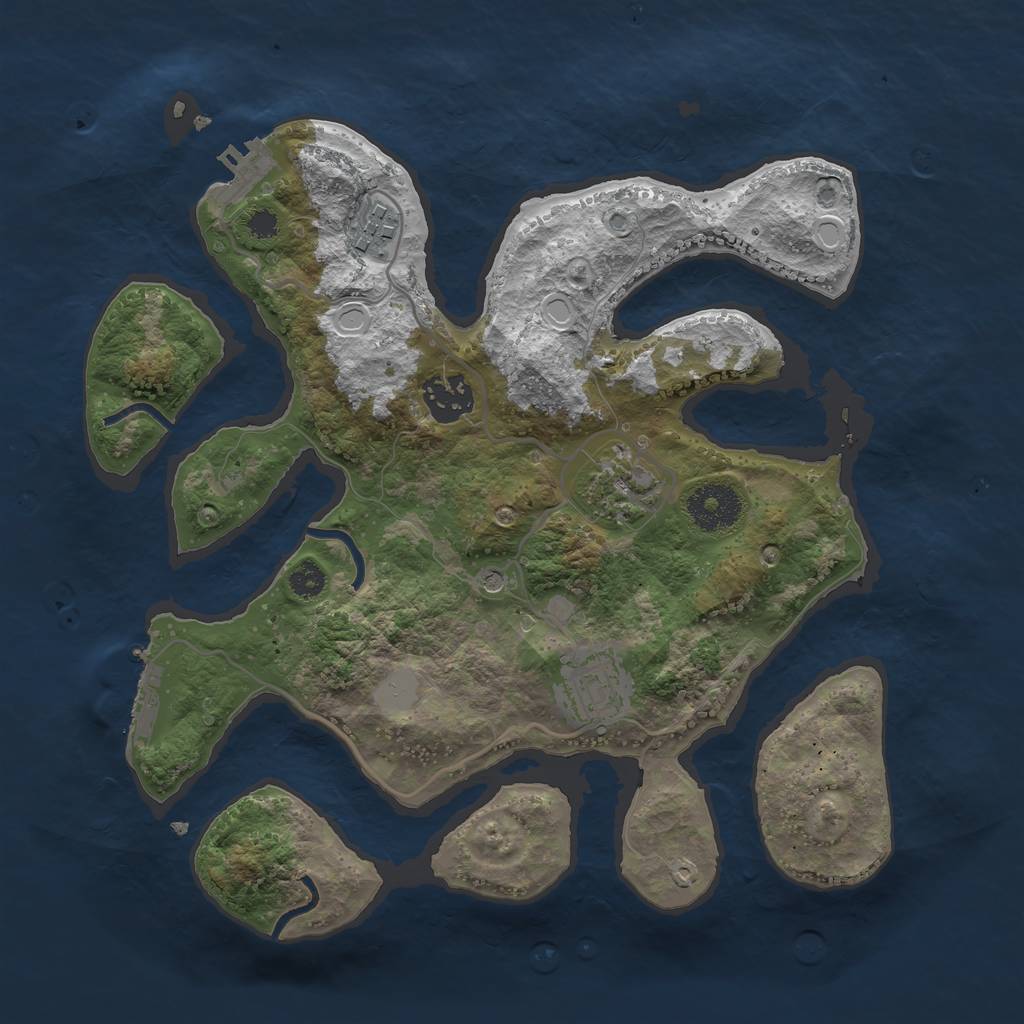 Rust Map: Procedural Map, Size: 3072, Seed: 2147483645, 12 Monuments