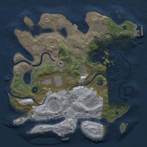 Thumbnail Rust Map: Procedural Map, Size: 3500, Seed: 1283643970, 15 Monuments