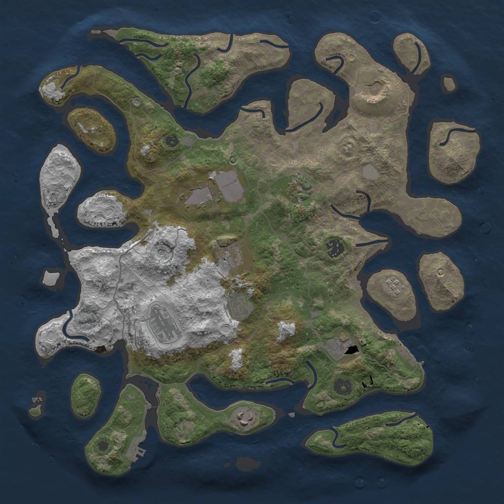Rust Map: Procedural Map, Size: 4200, Seed: 145, 18 Monuments
