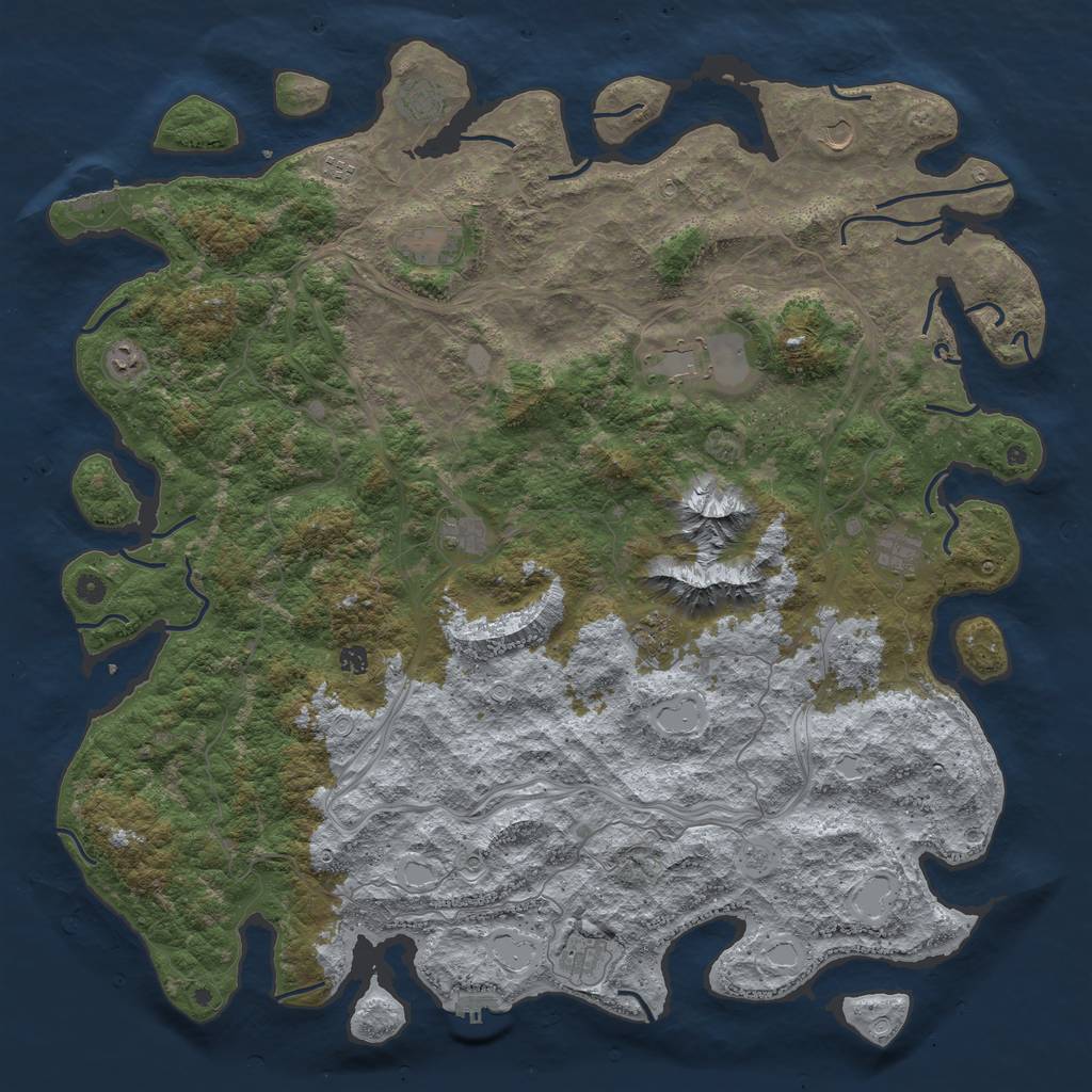 Rust Map: Procedural Map, Size: 5500, Seed: 50000, 20 Monuments